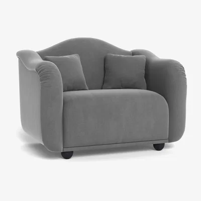 Heal's Heal's Tetbury Loveseat Smart Velvet Mercury Black Beech Feet