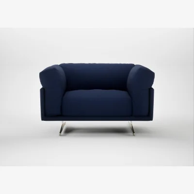 Heal's Heal's Novara Loveseat Melton Wool New Navy Stainless Steel Feet