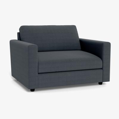 Heal's Heal's Nimbus Loveseat Linen Dark Grey Black Feet