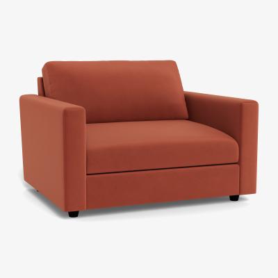 Heal's Heal's Nimbus II Loveseat Smart Luxe Velvet Tawny Black Feet
