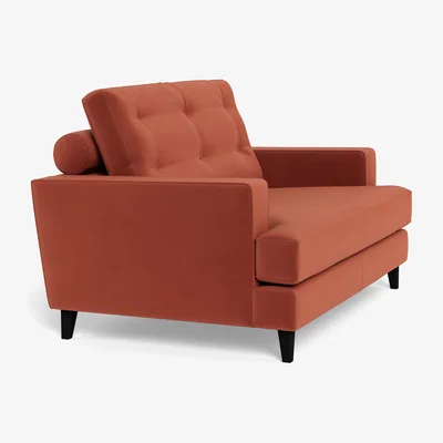 Heal's Heal's Mistral Loveseat Smart Luxe Velvet Tawny Black Feet