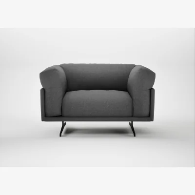 Heal's Heal's Novara Loveseat Melton Wool Shale Black Feet