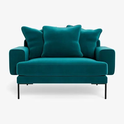 Heal's Heal's Torrington Loveseat Smart Velvet Petrol Black Feet