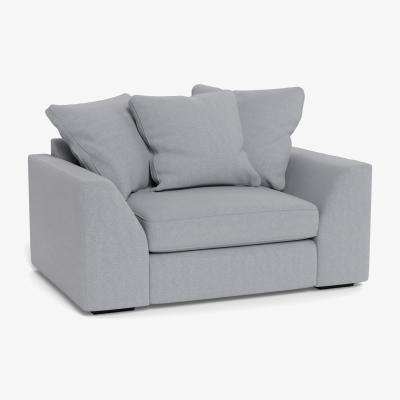 Heal's Heal's Cumulus Loveseat Brushed Cotton Pewter Black Feet - Heal's UK Furniture