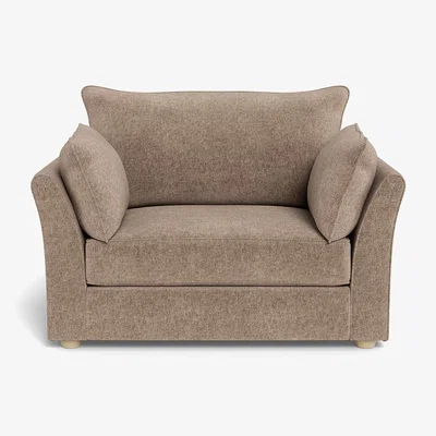 Heal's Heal's Tailor Loveseat Boucle Velvet Rocky Natural Beech Feet