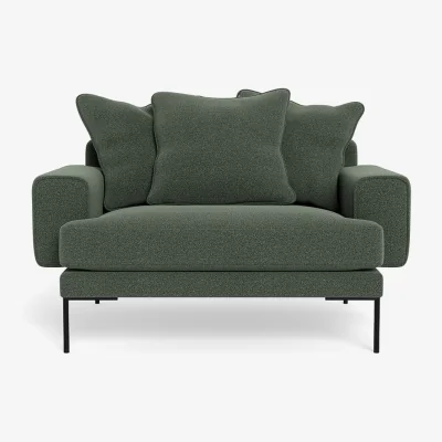 Heal's Heal's Torrington Loveseat Smart Cotton Linen Rust Black Feet