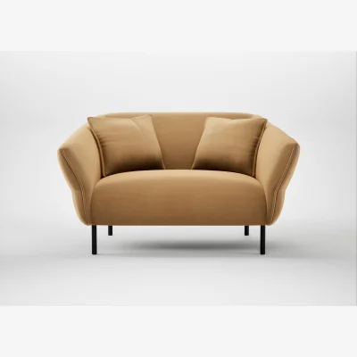 Heal's Heal's Alto Loveseat Wool Velvet Camel Black Feet