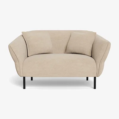Heal's Heal's Alto Loveseat Brushed Cotton Oat Black Feet