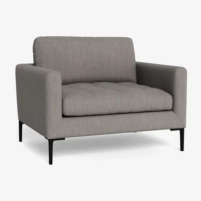 Heal's Heal's Eton Loveseat Broad Weave Pebble Brass Feet