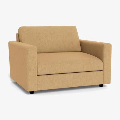 Heal's Heal's Nimbus II Loveseat Smart Linen Mix Sand Black Feet - Heal's UK Furniture