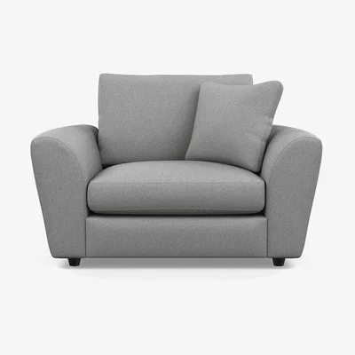 Heal's Heal's Snooze Loveseat Texture Pale Grey Black Feet - Heal's UK Furniture