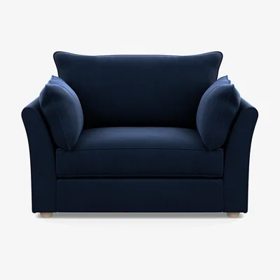 Heal's Heal's Tailor Loveseat Smart Velvet Dusk Natural Beech Feet