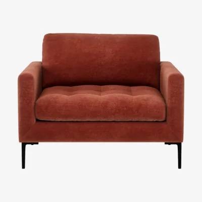 Heal's Heal's Eton Loveseat Loop Twill Midnight Brass Feet