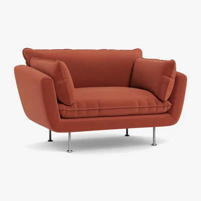 Heal's Heal's Allora Loveseat Smart Luxe Velvet Tawny Black Feet