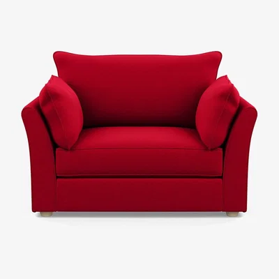 Heal's Heal's Tailor Loveseat Melton Wool Red Oxide Natural Beech Feet