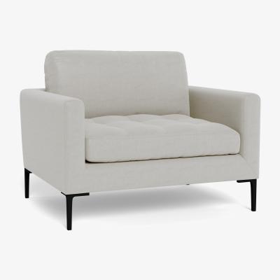 Heal's Heal's Eton Loveseat Capelo LinenCotton Sea Salt Black Feet - Heal's UK Furniture