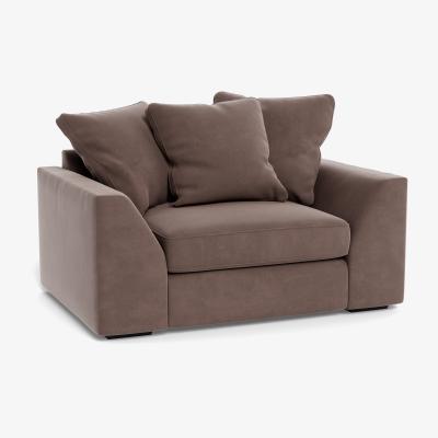 Heal's Heal's Cumulus Loveseat Smart Velvet Mouse Black Feet - Heal's UK Furniture