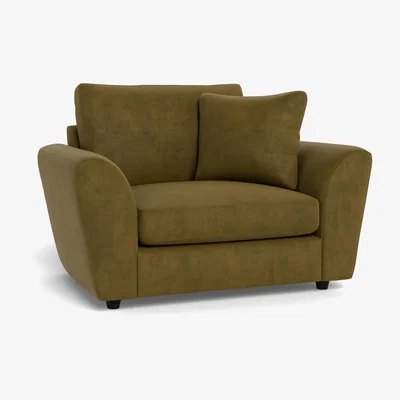 Heal's Heal's Snooze Loveseat Smart Luxe Velvet Peridot Black Feet