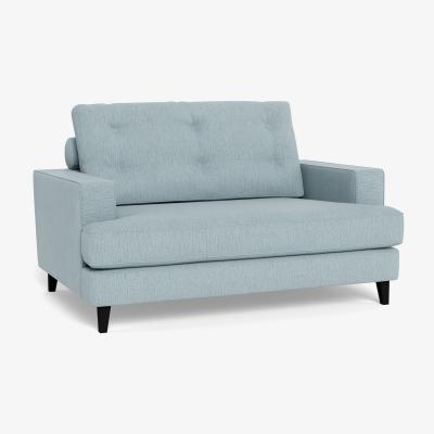 Heal's Heal's Mistral Loveseat Smart Linen Mix Duck Egg Black Feet