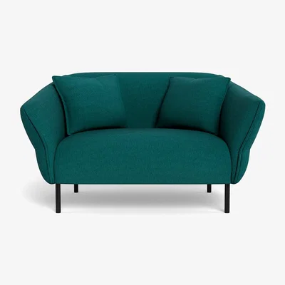 Heal's Heal's Alto Loveseat Brushed Cotton Pine Black Feet