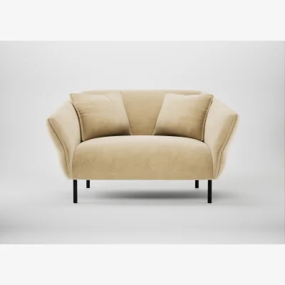 Heal's Heal's Alto Loveseat Smart Luxe Velvet Biscuit Black Feet