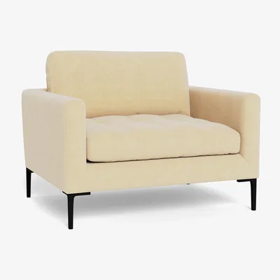 Heal's Heal's Eton Loveseat Smart Luxe Velvet Biscuit Black Feet