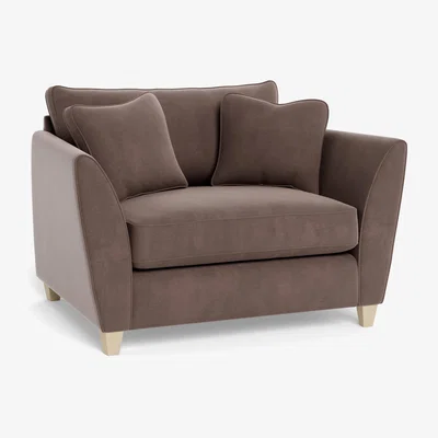 Heal's Heal's Torino Loveseat Smart Velvet Mouse Black Feet - Heal's UK Furniture