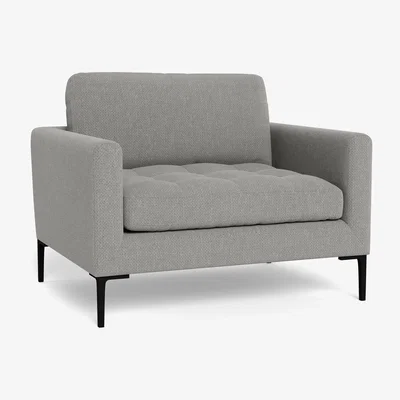 Heal's Heal's Eton Loveseat Texture Pale Grey Black Feet