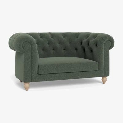 Heal's Heal's Fitzrovia Loveseat Boucle Fern Black Painted Feet