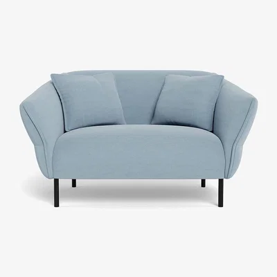 Heal's Heal's Alto Loveseat Capelo Linen-Cotton Sea Shanty Black Feet