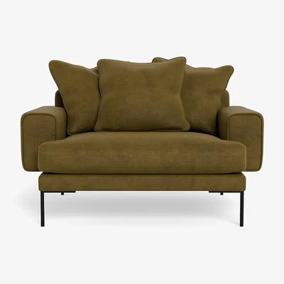 Heal's Heal's Torrington Loveseat Smart Luxe Velvet Peridot Black Feet
