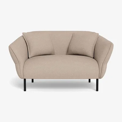 Heal's Heal's Alto Loveseat Boucle Tweed Pearl Black Feet