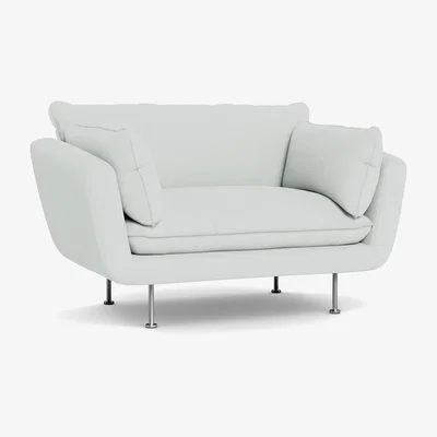 Heal's Heal's Allora Loveseat Broad Weave Tin Stainless Steel Feet