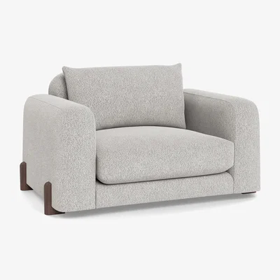 Heal's Heal's Nuvola Loveseat Smart Luxe Velvet Grass Natural Oak Feet