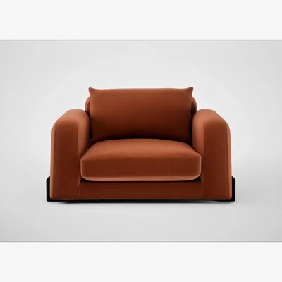 Heal's Heal's Nuvola Loveseat Cotton Velvet Russet Black Feet