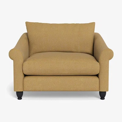 Heal's Heal's Devon Loveseat Boucle Tweed Citrine Black Feet