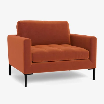 Heal's Heal's Eton Loveseat Velvet Russet Black Feet