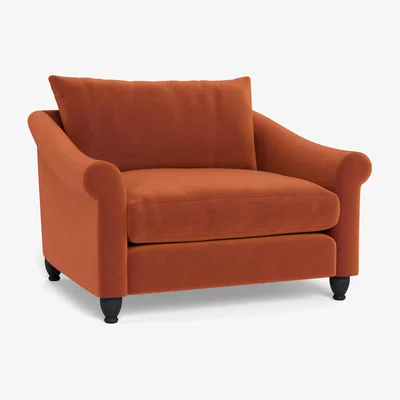 Heal's Heal's Devon Loveseat Velvet Russet Natural Feet