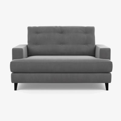 Heal's Heal's Mistral Loveseat Smart Linen Mix Maroon Black Feet - Heal's UK Furniture