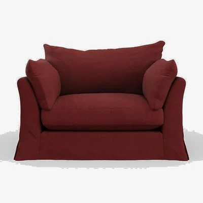 Heal's Heal's Tailor Loose Cover Loveseat Capelo Linen-Cotton Etruscan Red Natural Feet