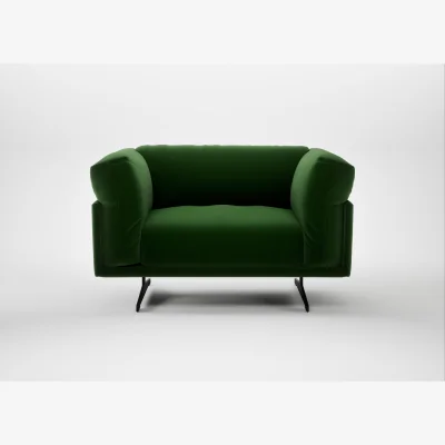 Heal's Heal's Novara Loveseat Smart Velvet Forest Black Feet