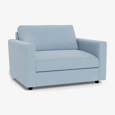 Heal's Heal's Nimbus Loveseat Capelo LinenCotton Sea Shanty Black Feet - Heal's UK Furniture
