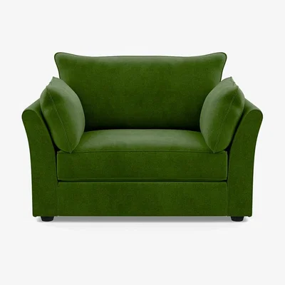 Heal's Heal's Tailor Loveseat Smart Luxe Velvet Grass Black Beech Feet