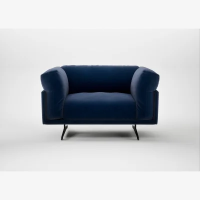 Heal's Heal's Novara Loveseat Smart Luxe Velvet Midnight Black Feet