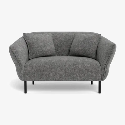 Heal's Heal's Alto Loveseat Melton Wool Shale Black Feet
