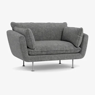 Heal's Heal's Allora Loveseat Melton Wool Shale Brass Feet