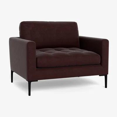 Heal's Heal's Eton Loveseat Smart Luxe Velvet Acorn Brass Feet
