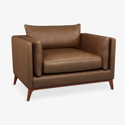 John Lewis John Lewis Trim Leather Snuggler, Dark Leg
