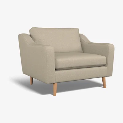 La Redoute Rosa Soft Woven Snuggle Chair with Light Wood Legs