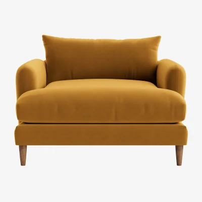 Loaf Squishmeister Love Seat Chaise (Butterscotch Clever Velvet)
